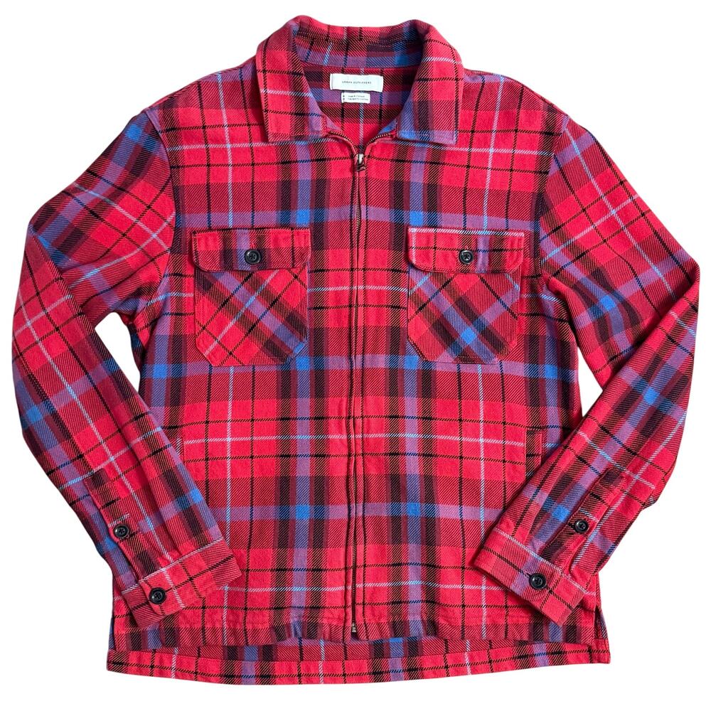 Urban Outfitter Shacket Flannel Checked Full-Zip Heavy 100% Cotton Unisex Medium